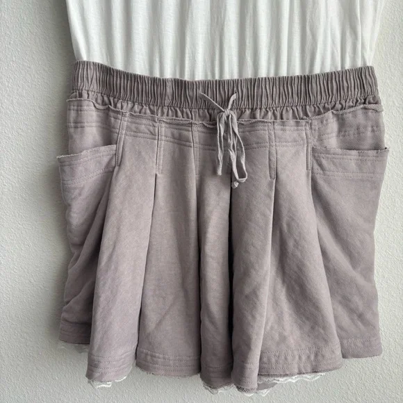 Anthropologie Daily Practice Goal Line Twofer Mini Dress White and Gray Lacey Lg - Picture 8 of 14